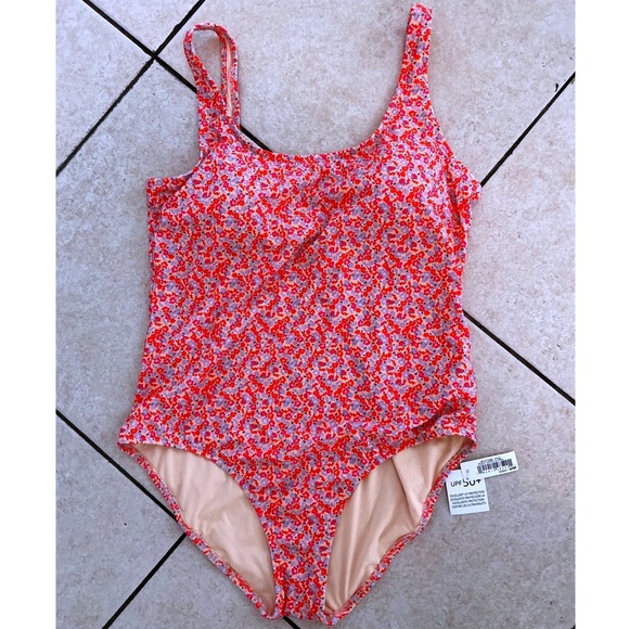 Old Navy Other - One Piece Amazon Swimsuit Women XL Pink Floral UPF 50+ NWT Peach Micro